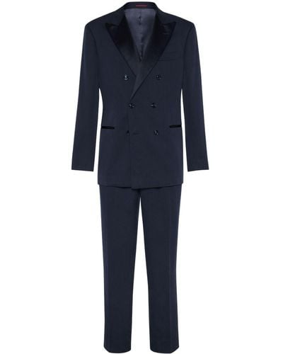 Brunello Cucinelli Silk Tuxedo Suit - Blue