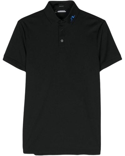 J.Lindeberg Kv Logo-appliqué Polo Shirt - Black