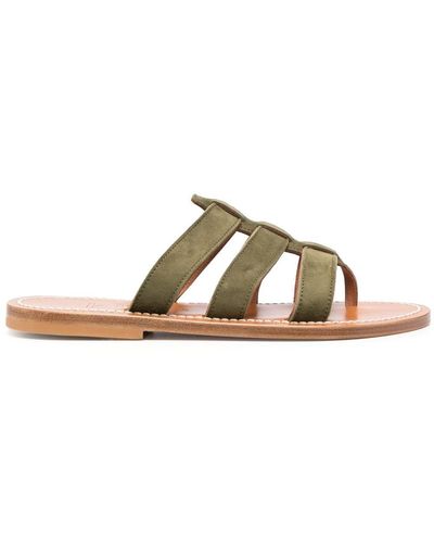 K. Jacques Caged-design Calf-leather Slides - Brown