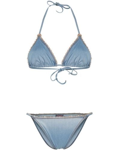 Ermanno Scervino Triangel-Bikini mit Kettendetail - Blau