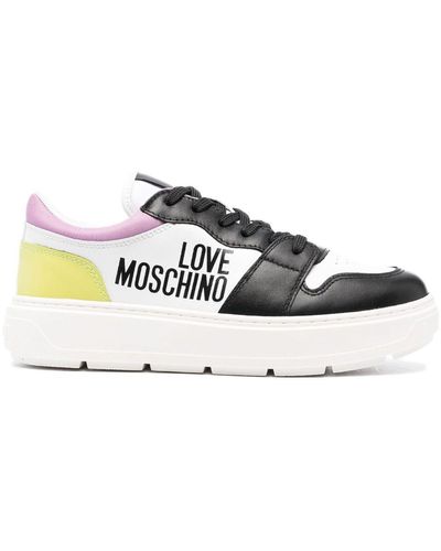 Love Moschino Colour-block Logo-print Sneakers - White