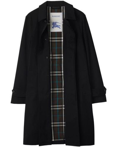 Burberry Pointed-collar Gabardine Coat - Black