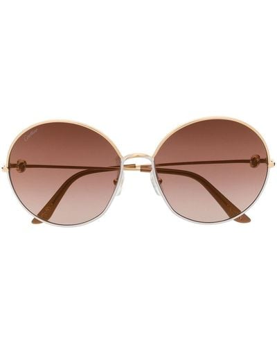 Cartier Sonnenbrille mit rundem Gestell - Braun