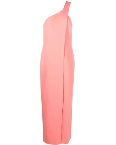 Halston One-shoulder Sleeveless Maxi Dress - Pink
