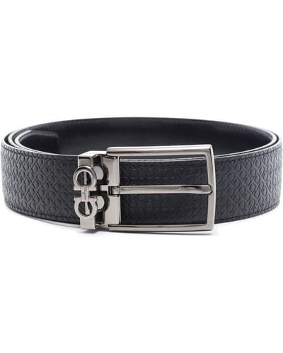 Ferragamo Gancini-motif Leather Belt - Black