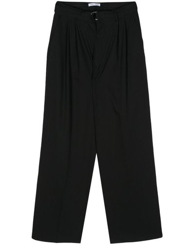 Cmmn Swdn Omari Pleat-detail Wool Trousers - Black
