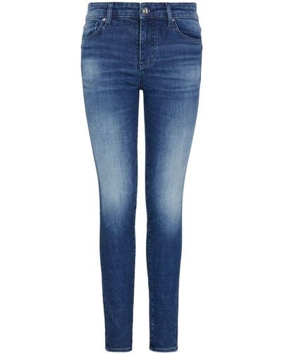 Armani Exchange Logo-patch Skinny Jeans - Blue
