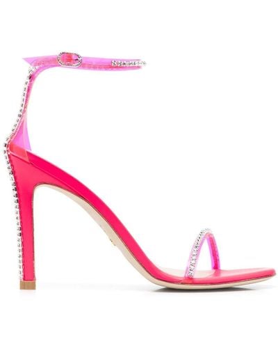 Stuart Weitzman Crystal-embellished 120mm Heel Sandals - Pink