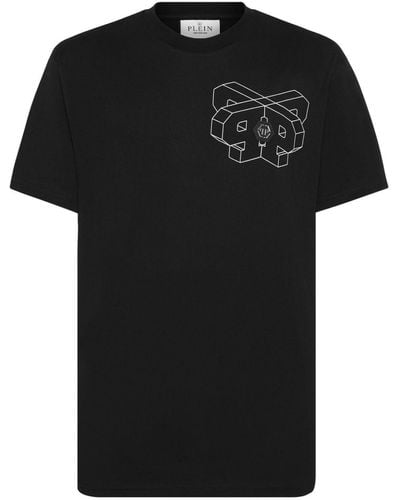 Philipp Plein Wire Frame Cotton T-shirt - Black
