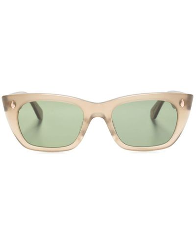 Garrett Leight Gafas de sol Webster con montura rectangular - Verde