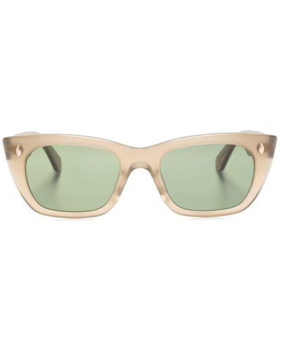 Garrett Leight Webster Sonnenbrille mit eckigem Gestell - Grün