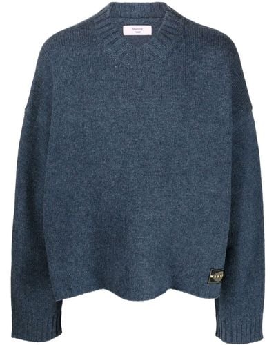Martine Rose Logo-patch Knitted Sweater - Blue