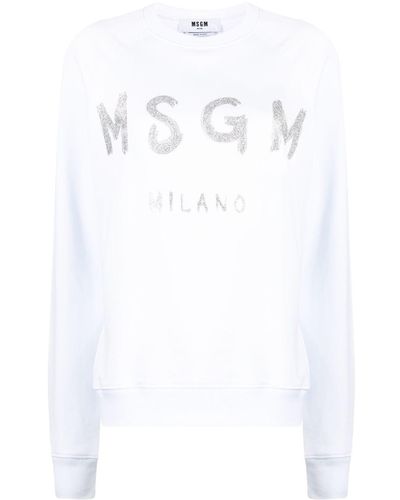 MSGM Sweater Met Logoprint - Wit