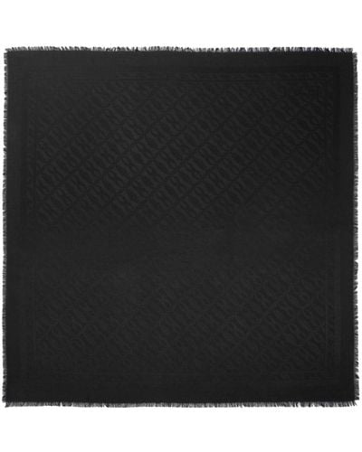 Bally Emblem-print Frayed Silk Scarf - Black