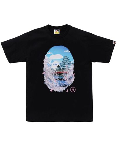 A Bathing Ape T-shirt en coton à logo imprimé - Noir