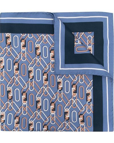 Fendi Sjaal Met Monogramprint - Blauw