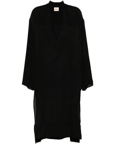 Khaite Brim Crepe Midi Dress - Black