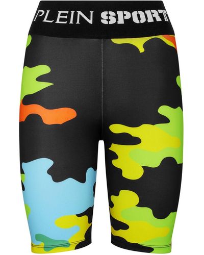 Philipp Plein Camouflage-print Cycling Shorts - Black