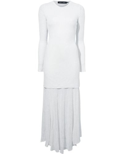 Proenza Schouler Panelled Knit Maxi Dress - White