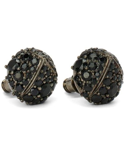 Ferragamo Pine Cone Rhinestone-embellished Earrings - Black