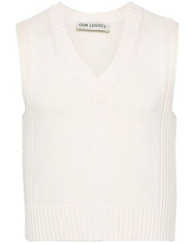 Our Legacy V-neck Cotton Vest - White