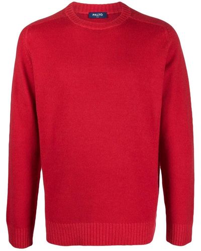 Paltò Crew-neck Merino Wool-cashmere Blend Sweater - Red