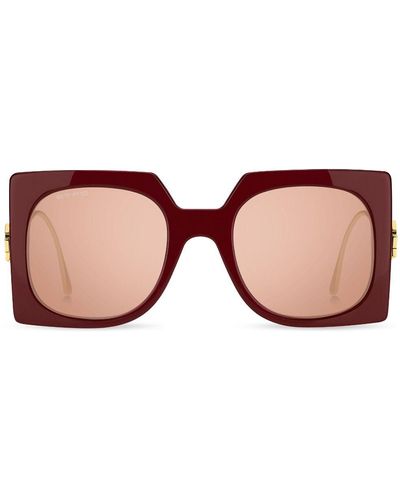 Etro Pegaso-plaque Oversize-frame Sunglasses - Brown