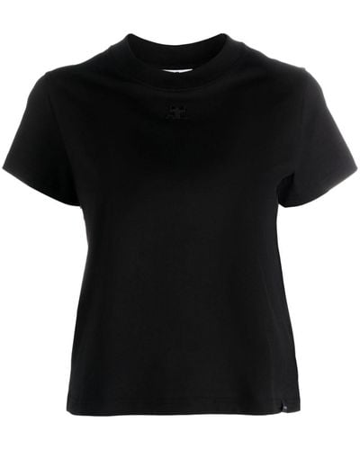 Courreges Crew-neck Jersey T-shirt - Black
