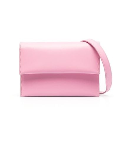 Low Classic Foldover Top Leather Bag - Pink