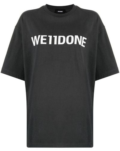 we11done Logo-print Cotton T-shirt - Black