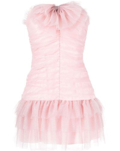 LoveShackFancy Lolisa Bow-detailed Mini Dress - Pink
