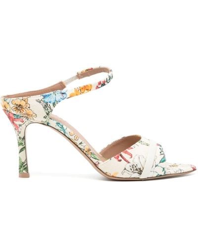 Malone Souliers Una 80mm Floral-print Court Shoes - Pink