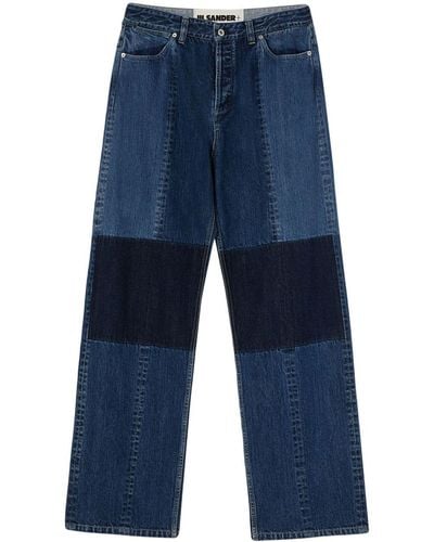 Jil Sander Patchwork Design Jeans - Blue