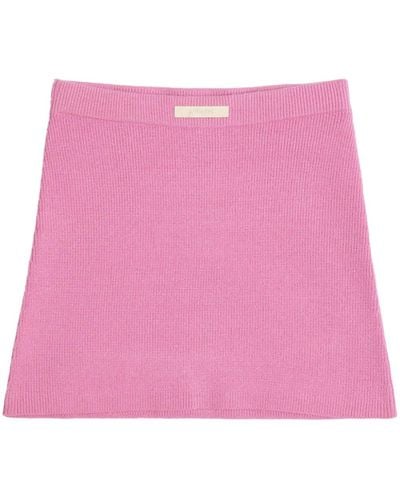 Apparis Logo-patch Knit Mini Skirt - Pink