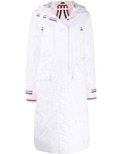Thom Browne Down-filled A-line Hooded Parka - White