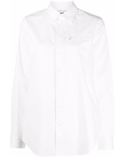 Y-3 Camisa con bolsillo de parche - Blanco
