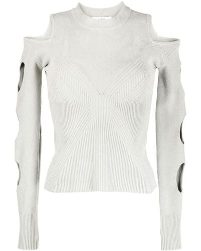 IRO Cut-out Ribbed Blouse - White