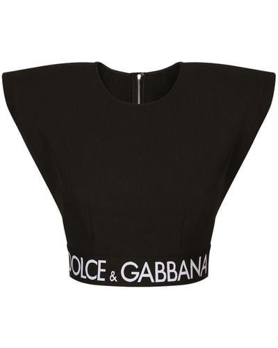 Dolce & Gabbana ドルチェ&ガッバーナ ノースリーブ クロップドトップ - ブラック
