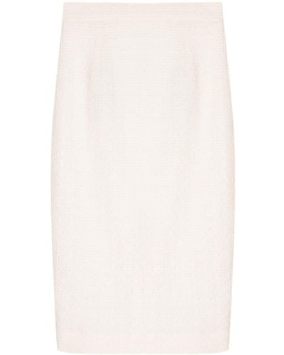 Jane Sloane Tweed-Rock mit hohem Bund - Weiß