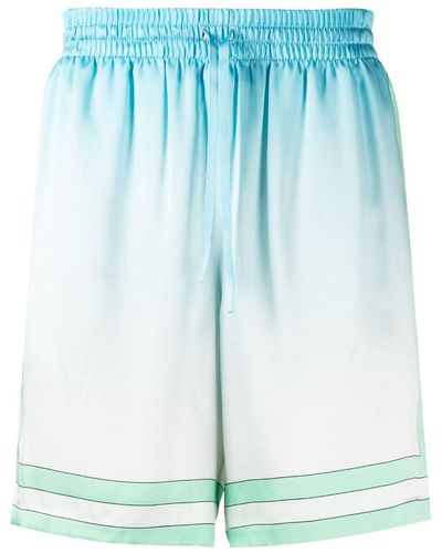 Casablancabrand Graphic-print Silk Shorts - Blue