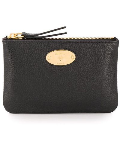Mulberry Logo Plaque Coin Pouch - Black
