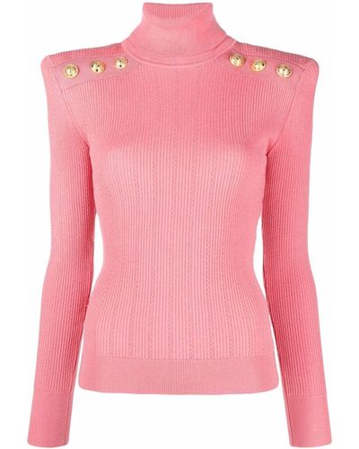 Balmain Pullover mit Rollkragen - Pink