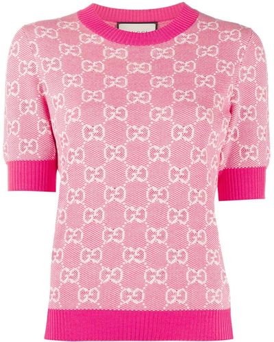 Gucci Piquet Knitted Top - Pink