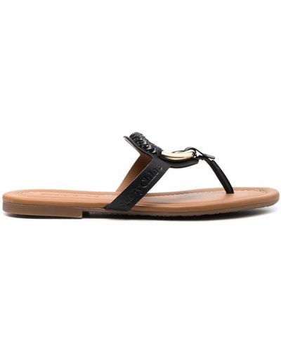 See By Chloé Buckle-detail Leather Sandals - Black