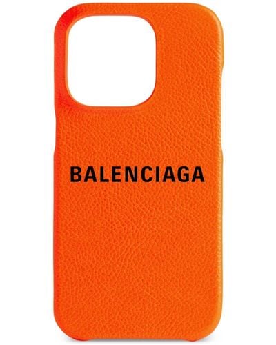 Balenciaga Coque d'iPhone 14 Pro à logo imprimé - Orange