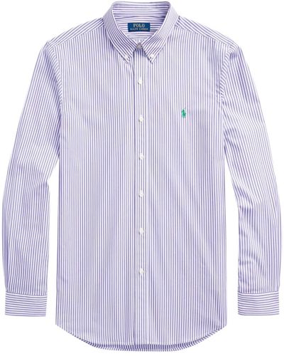 Polo Ralph Lauren Polo Pony-embroidered Striped Shirt - Purple