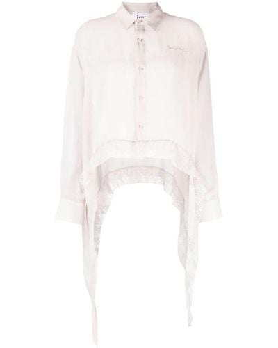 Izzue Long-sleeve Transparent Shirt - White