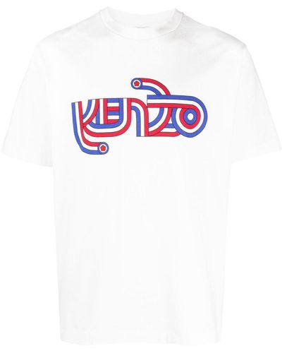 KENZO T-shirt en coton biologique à logo imprimé - Rose