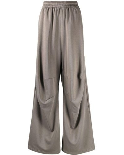 MM6 by Maison Martin Margiela High-waisted Cotton Flared Pants - Gray