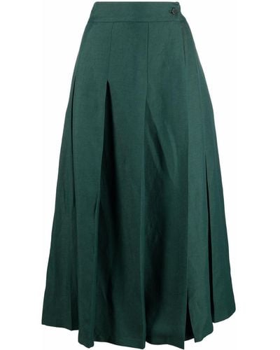 P.A.R.O.S.H. Box-pleat Midi Skirt - Green